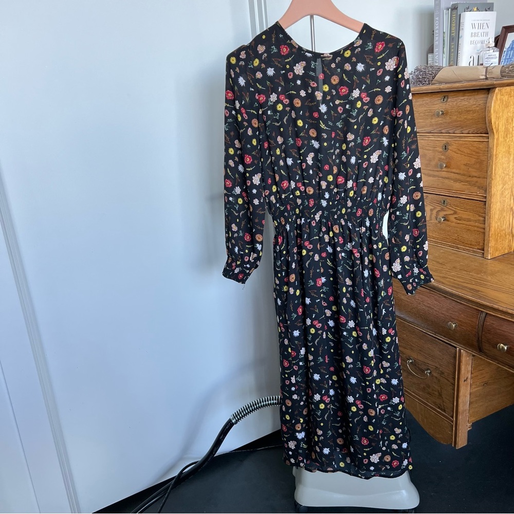 lightweight autumn floral midi dress